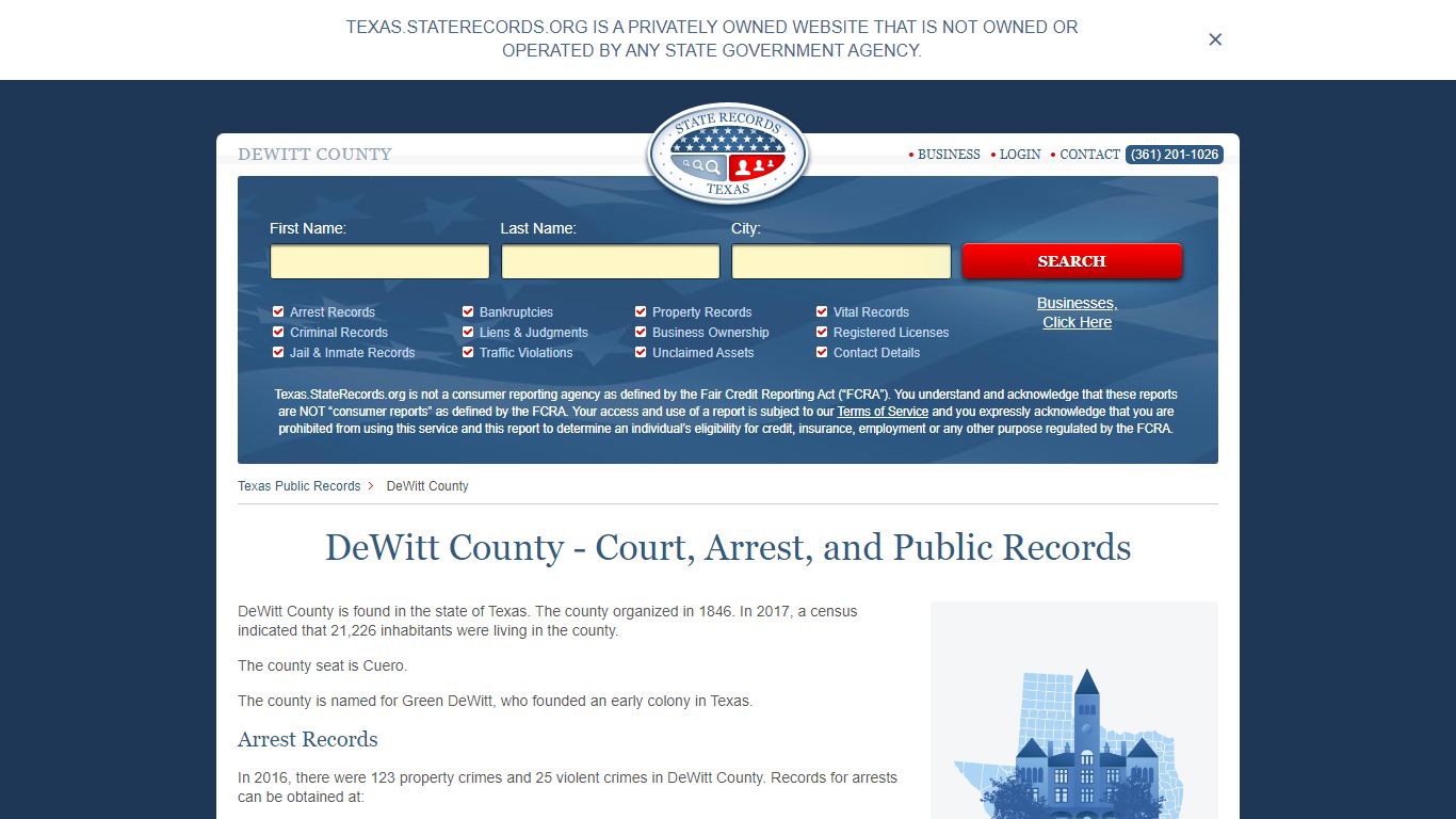 DeWitt County - Court, Arrest, and Public Records