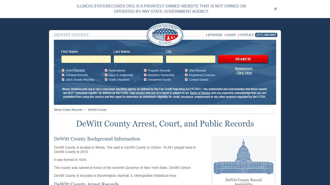 DeWitt County Arrest, Court, and Public Records
