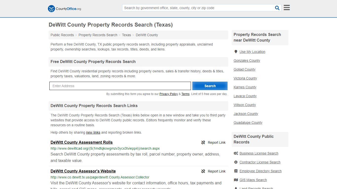 DeWitt County Property Records Search (Texas) - County Office